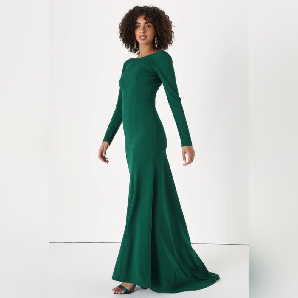 Lulus Long Sleeve Maxi Dress, Emerald Green, size XL, NWT